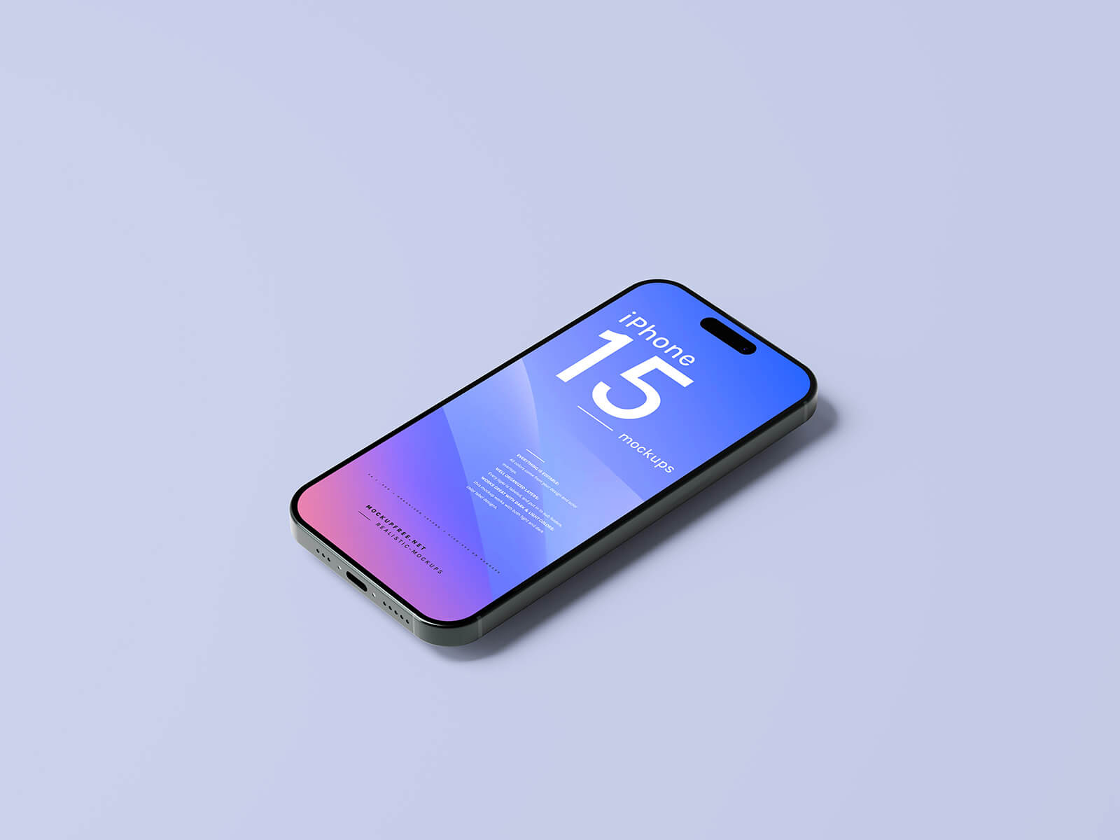A free set of iphone 15 mockups in different angles