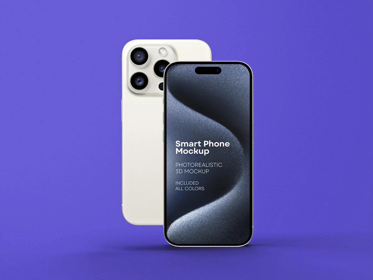 A smart and modern free to use iphone 15 pro mockup