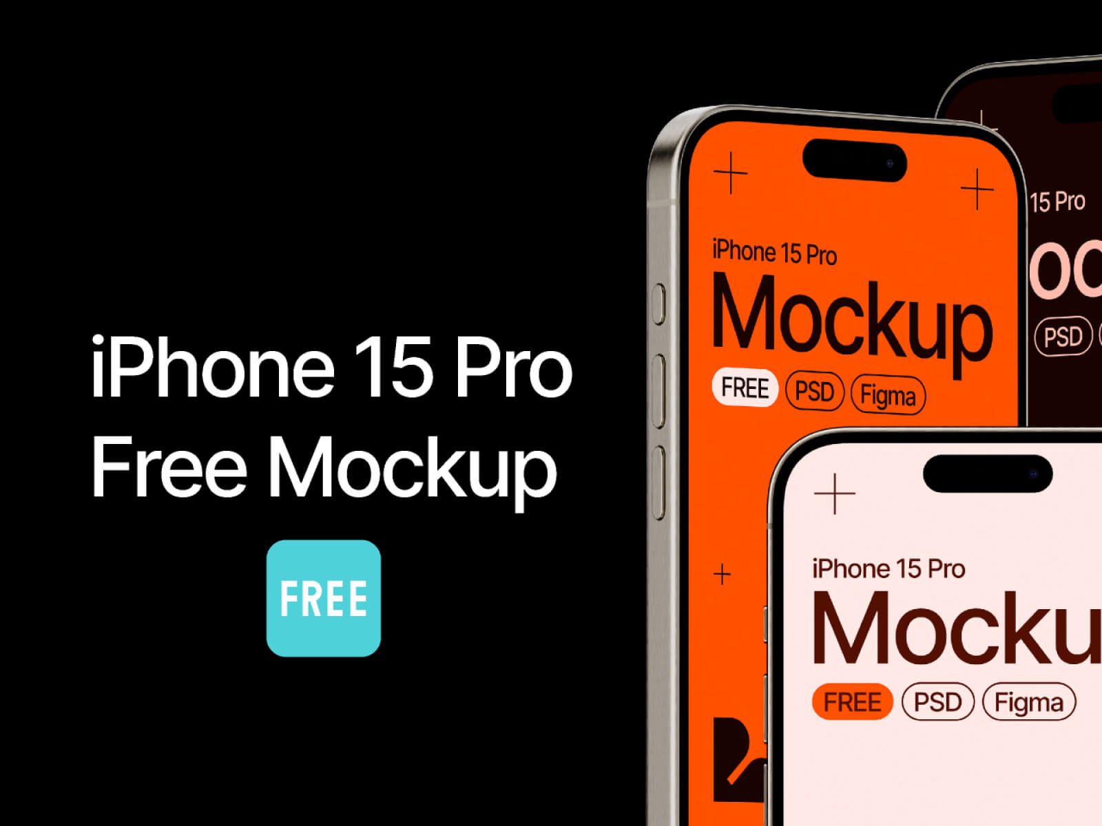 A free set of iphone 15 pro mockups