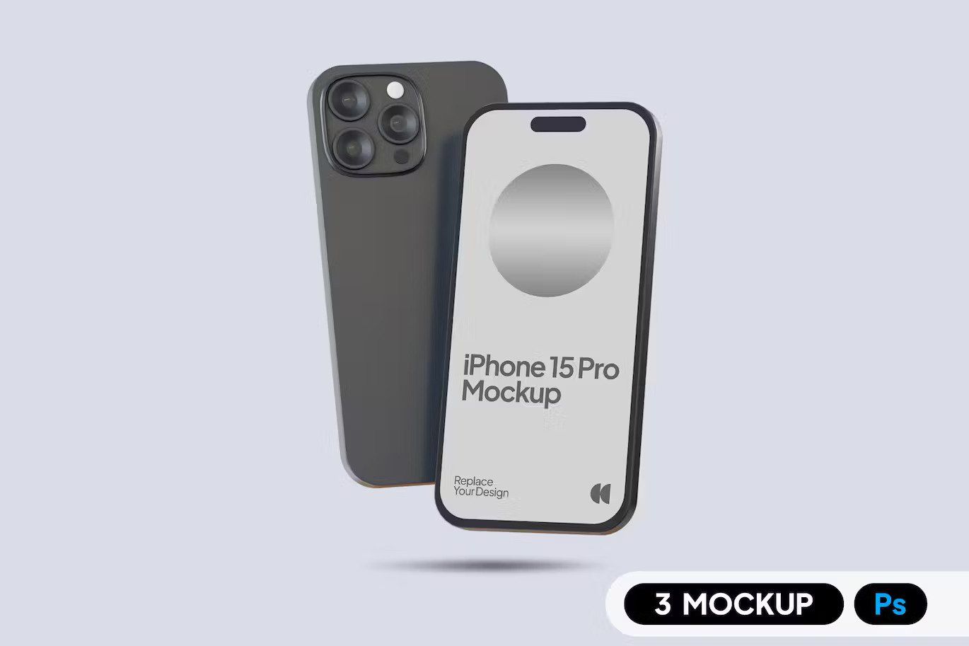A floating iphone 15 pro mockups