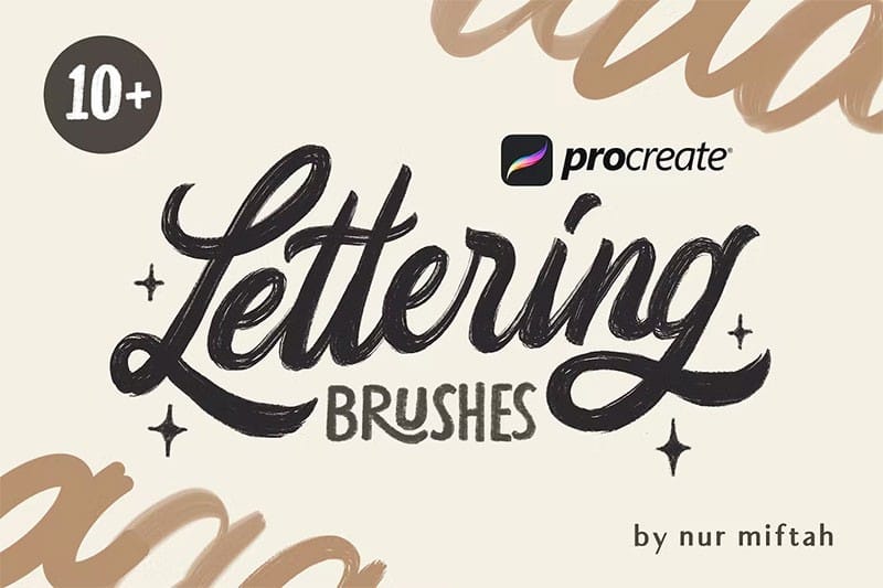 A free set of lettering procreate brushes