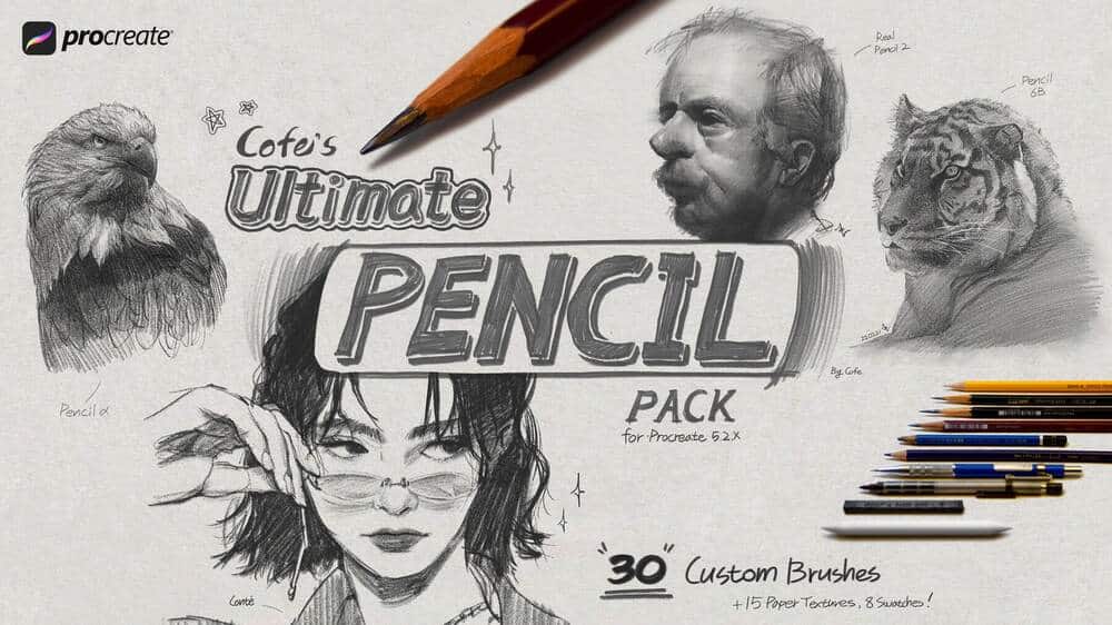A free set of pencil procreate brushes