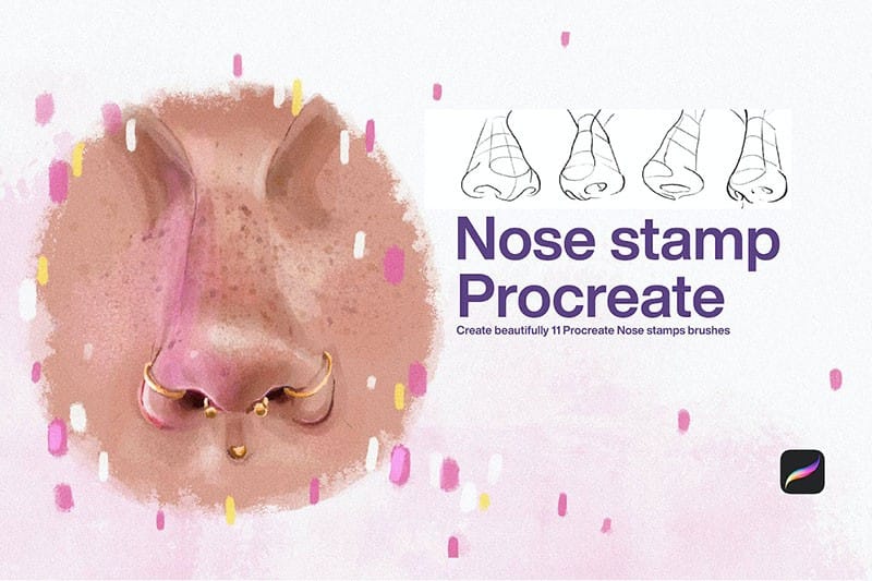 A free angle nose procreate brushes
