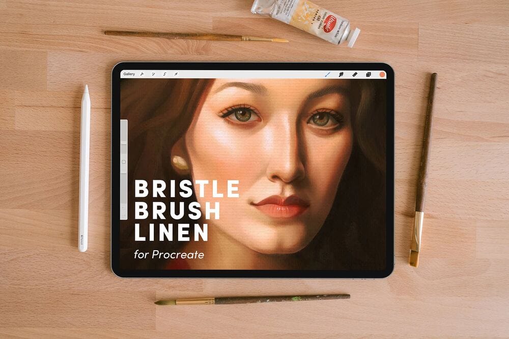 A free procreate brush to bristle linen