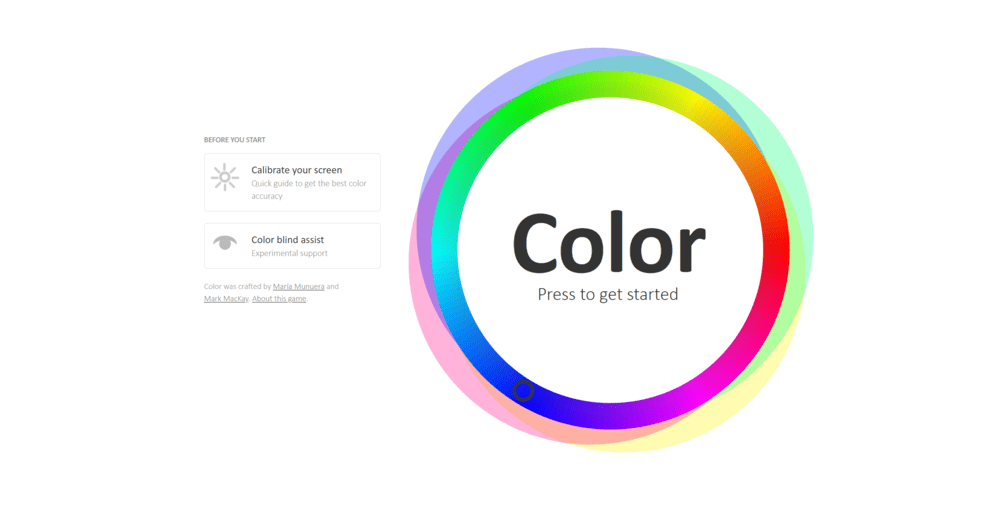 A color matching game
