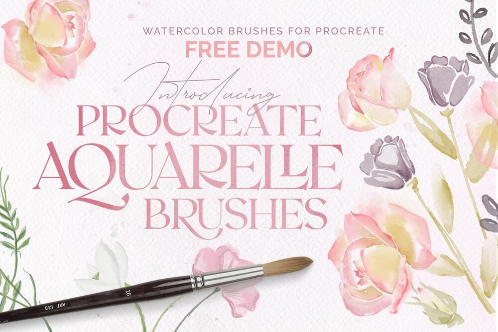 A free aquarelle watercolor procreate brushes