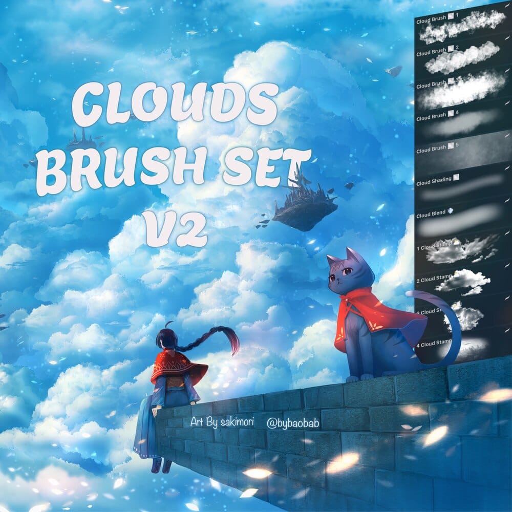 A free clouds procreate brushes