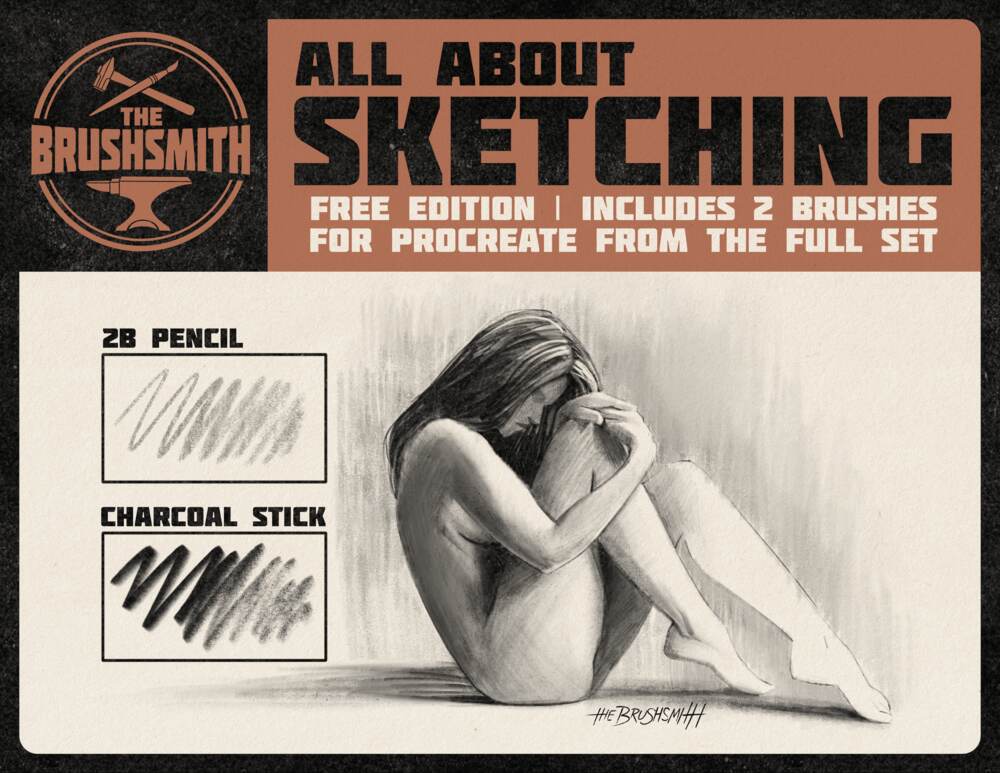 A free sketching procreate brush set