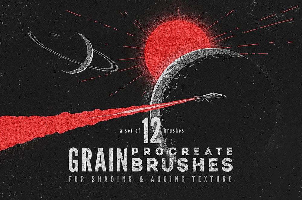 A free set pf grain procreate brushes