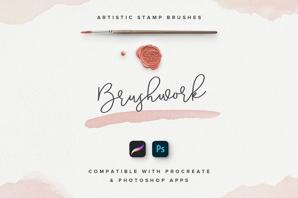 A free stamp photoshop and procreate brushes