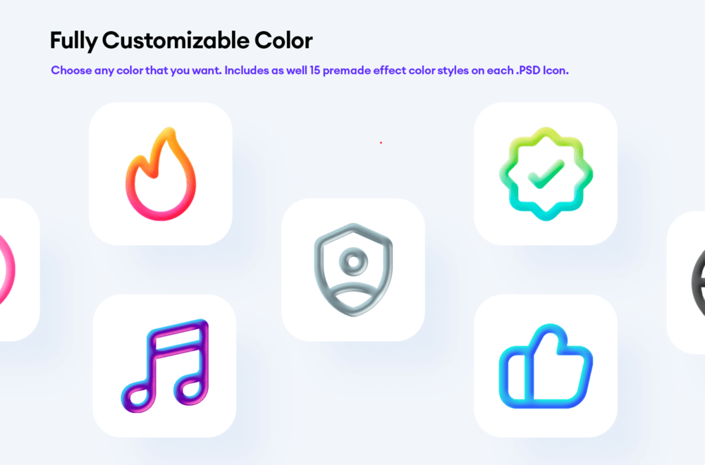 Fully customizable color icons