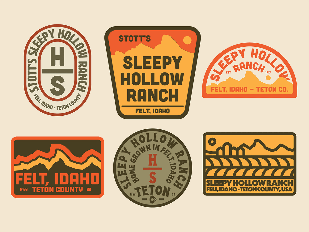 A retro sleepy hollow ranch logos