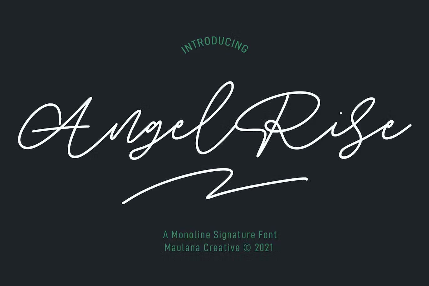 A monoline signature font