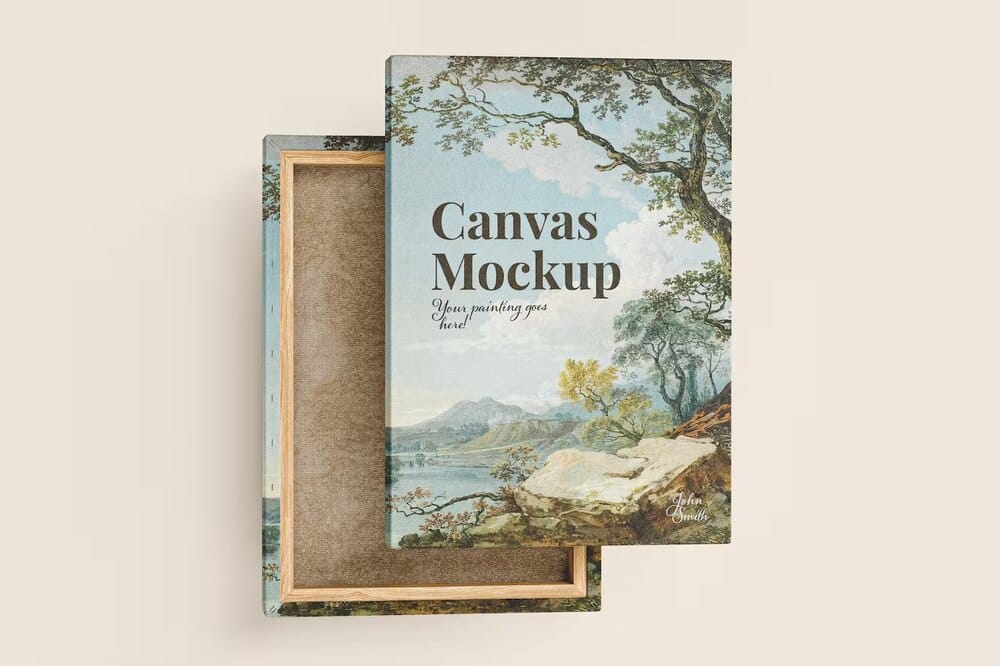 A canvas with art mockup template