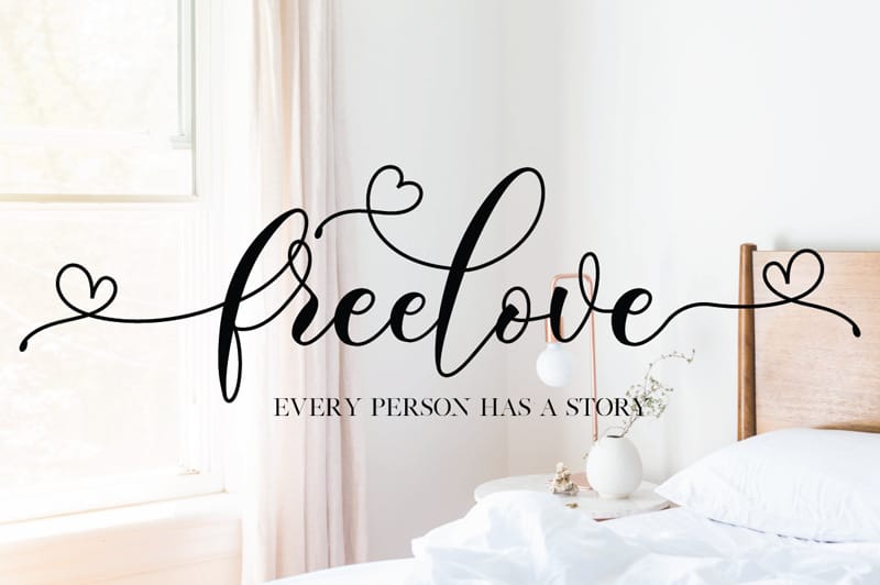 A perfect free love font