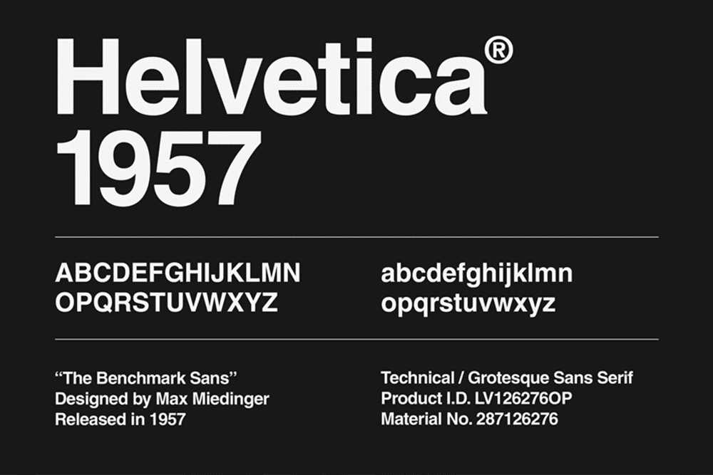 A Helvetica typeface