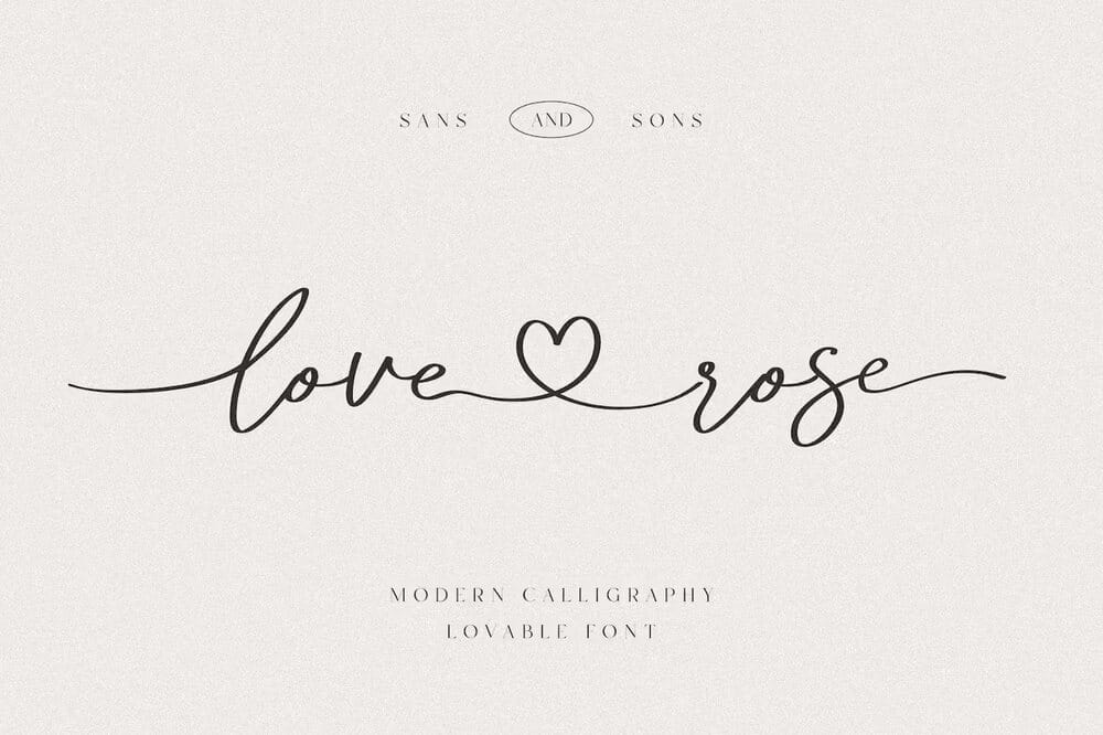 A modern calligraphy lovable font