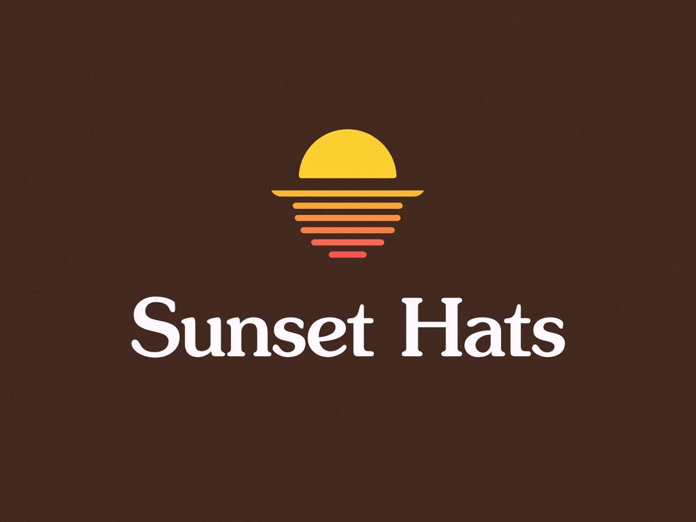 A sunset hats retro logo