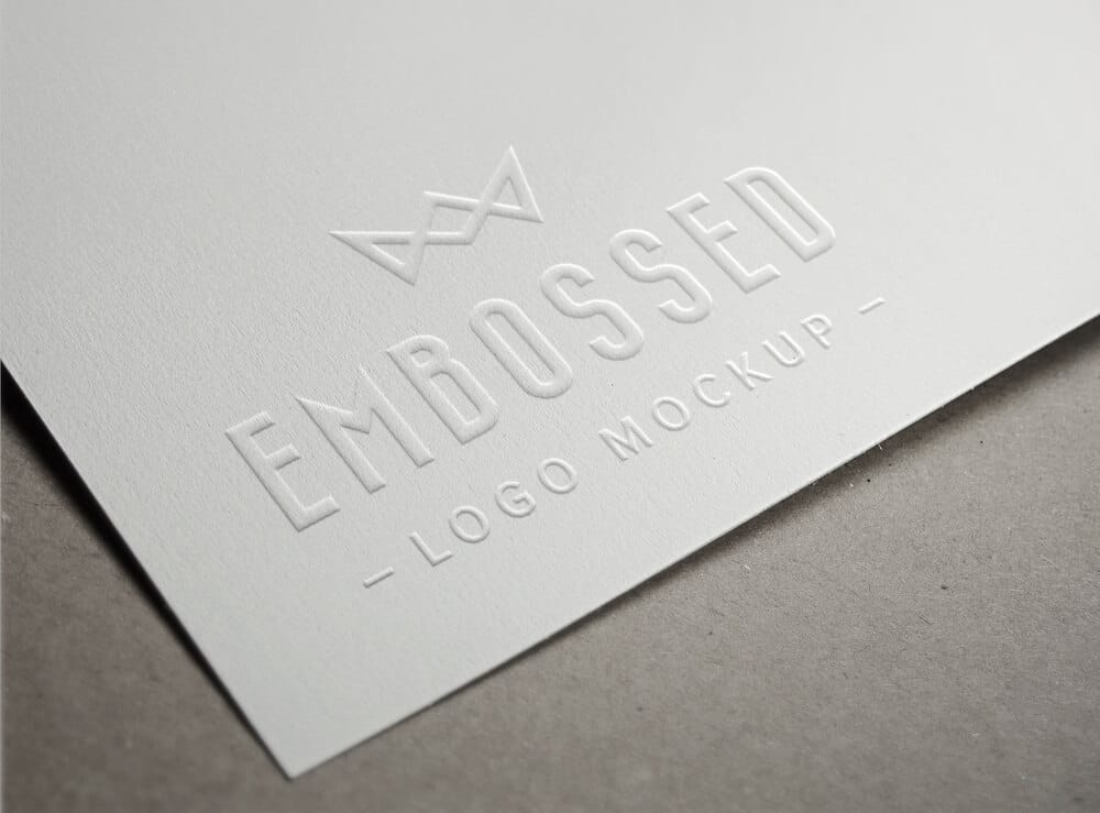 An embossed paper free logo mockup