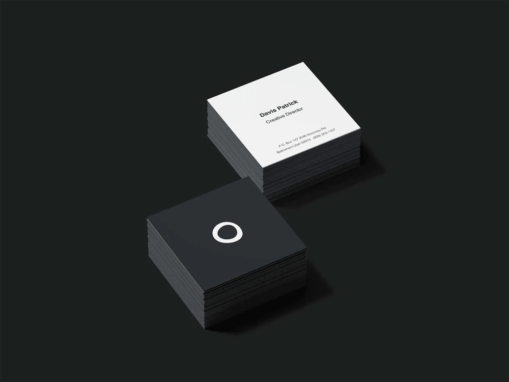 A free square business card mockup