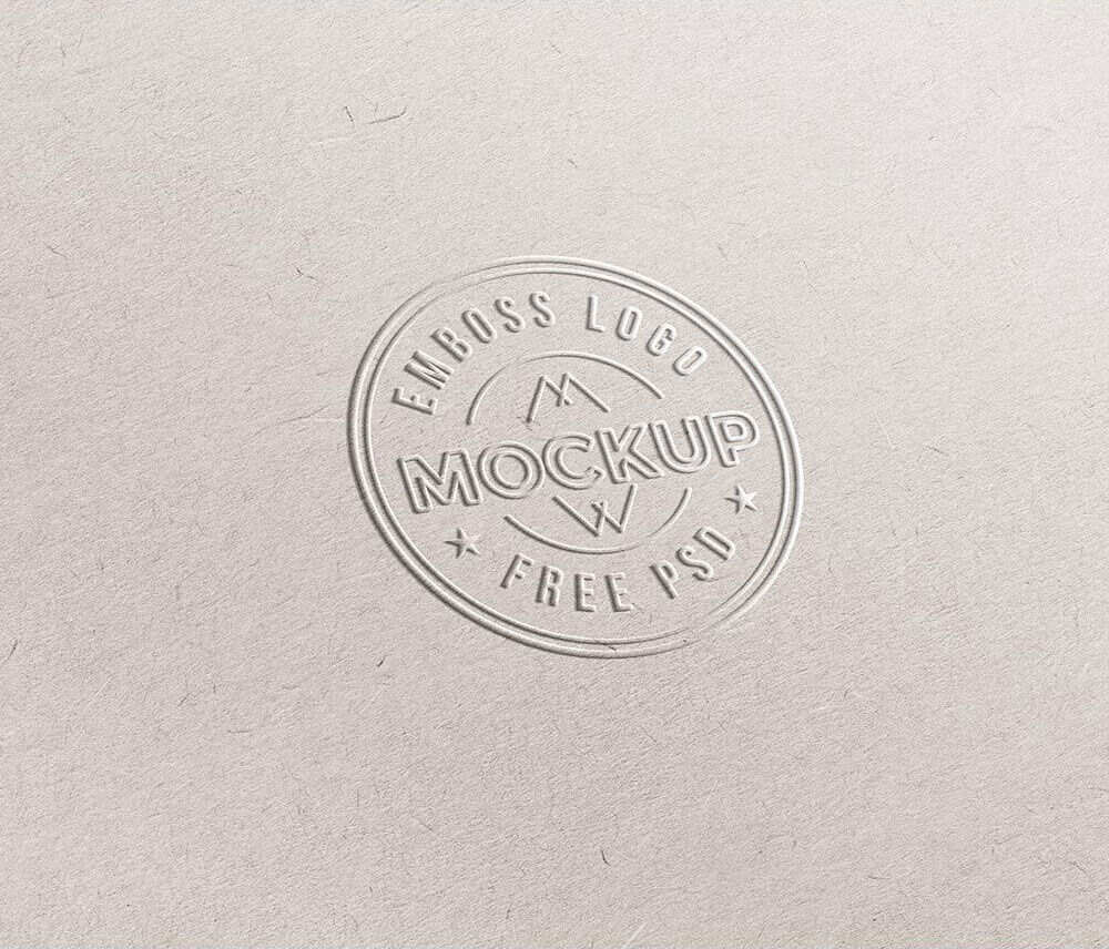 A free embossed paper logo mockup