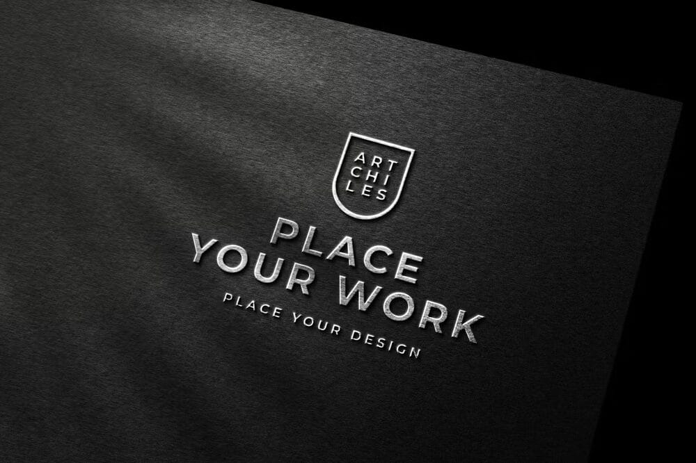 An embossed logo with a shadow mockup
