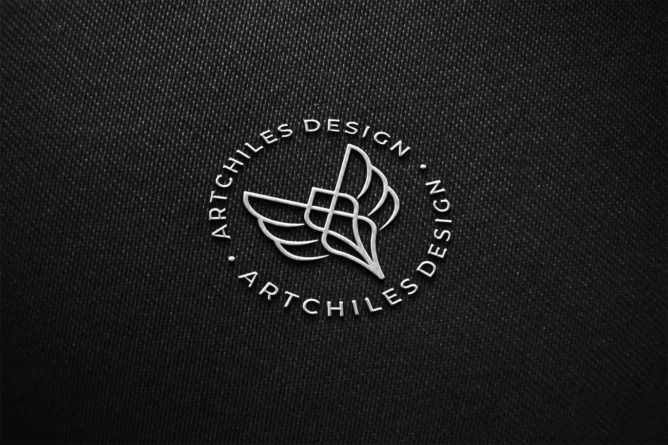 An fabric embossed logo mockup