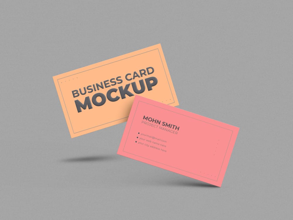 A free floating business cards mockup