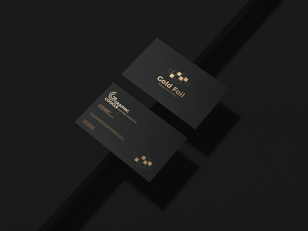 A free gold foil business card mockup