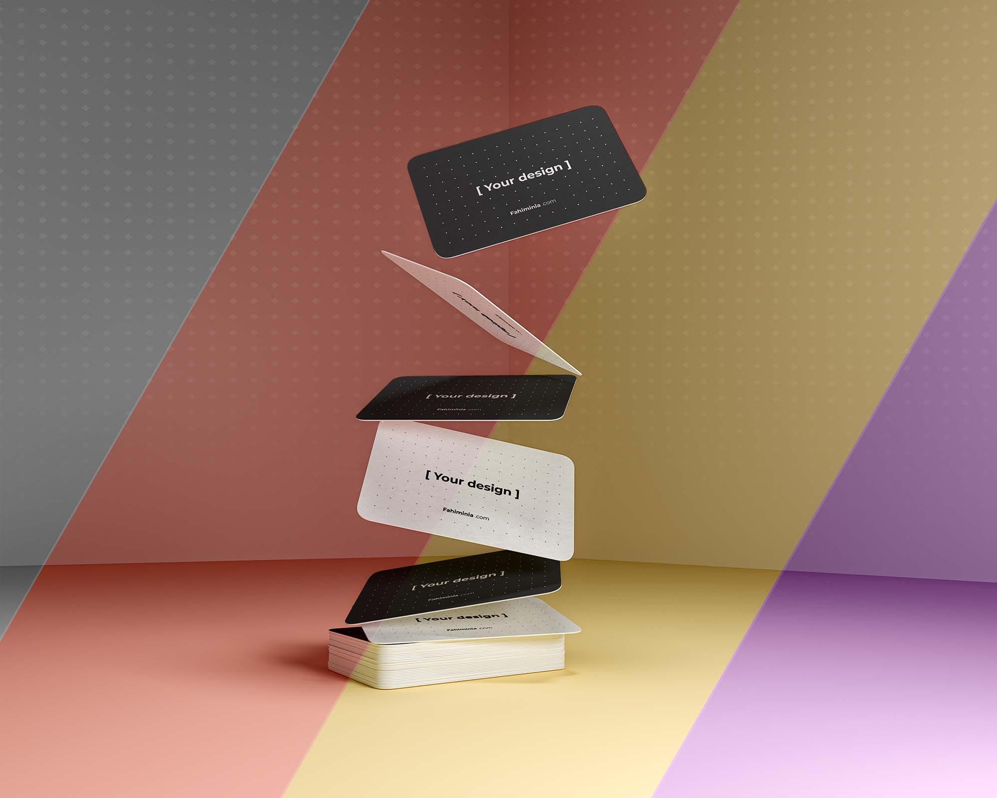 A free gravity business card mockup