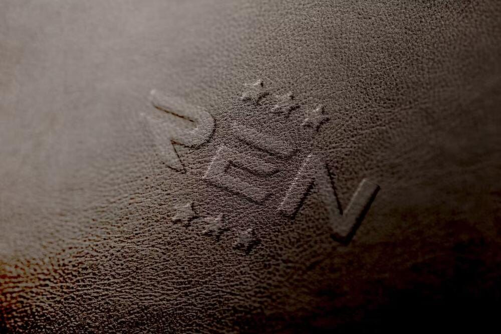 A leather emboss logo mockup