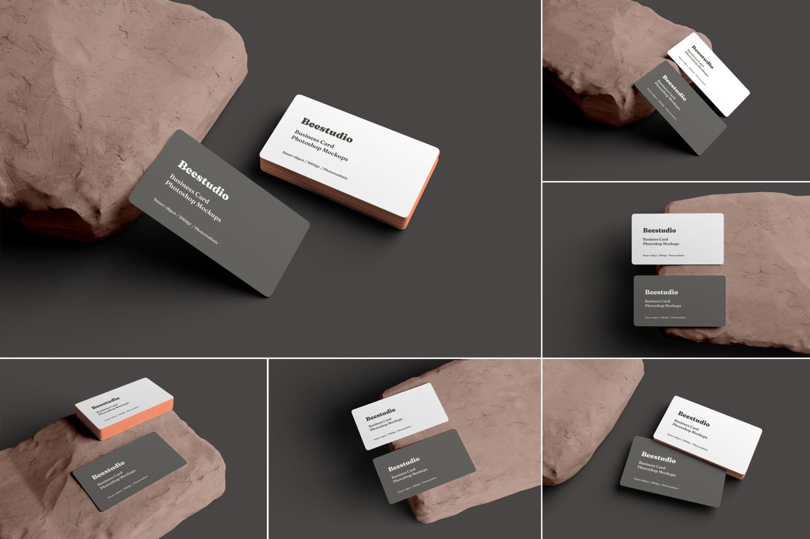 A rounded business card mockups