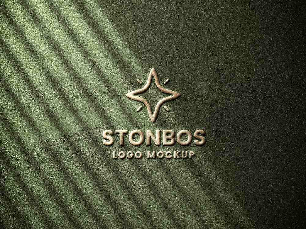 A free stone emboss logo mockup