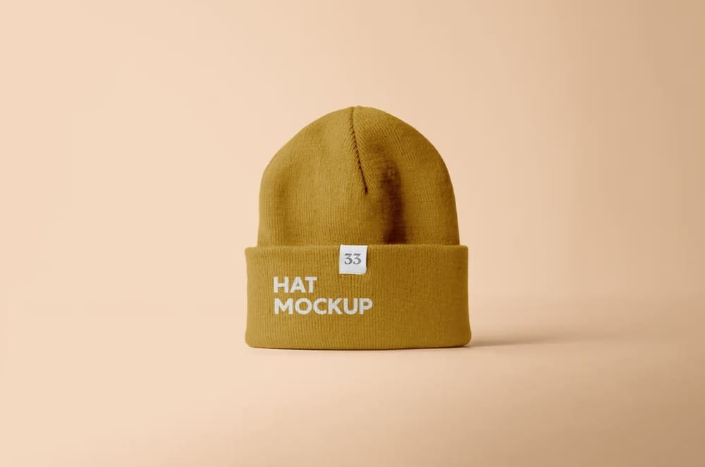 A free winter hat mockup