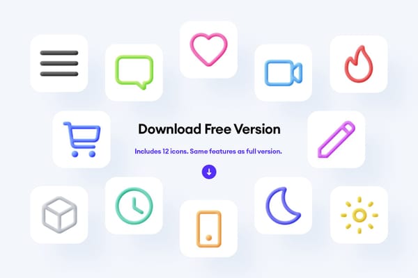 12 free front 3D icons